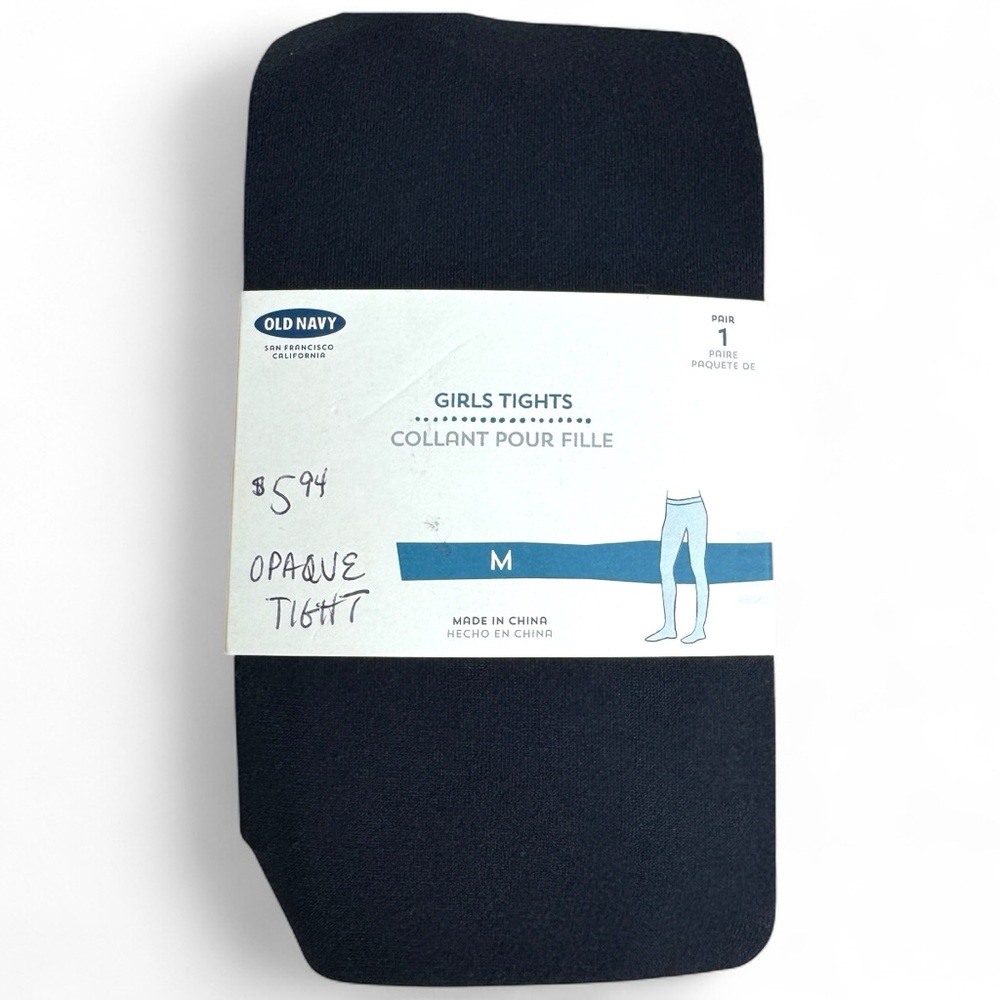 Old Navy Girls Tights Size Medium 40-53 lbs Black 1 Pair